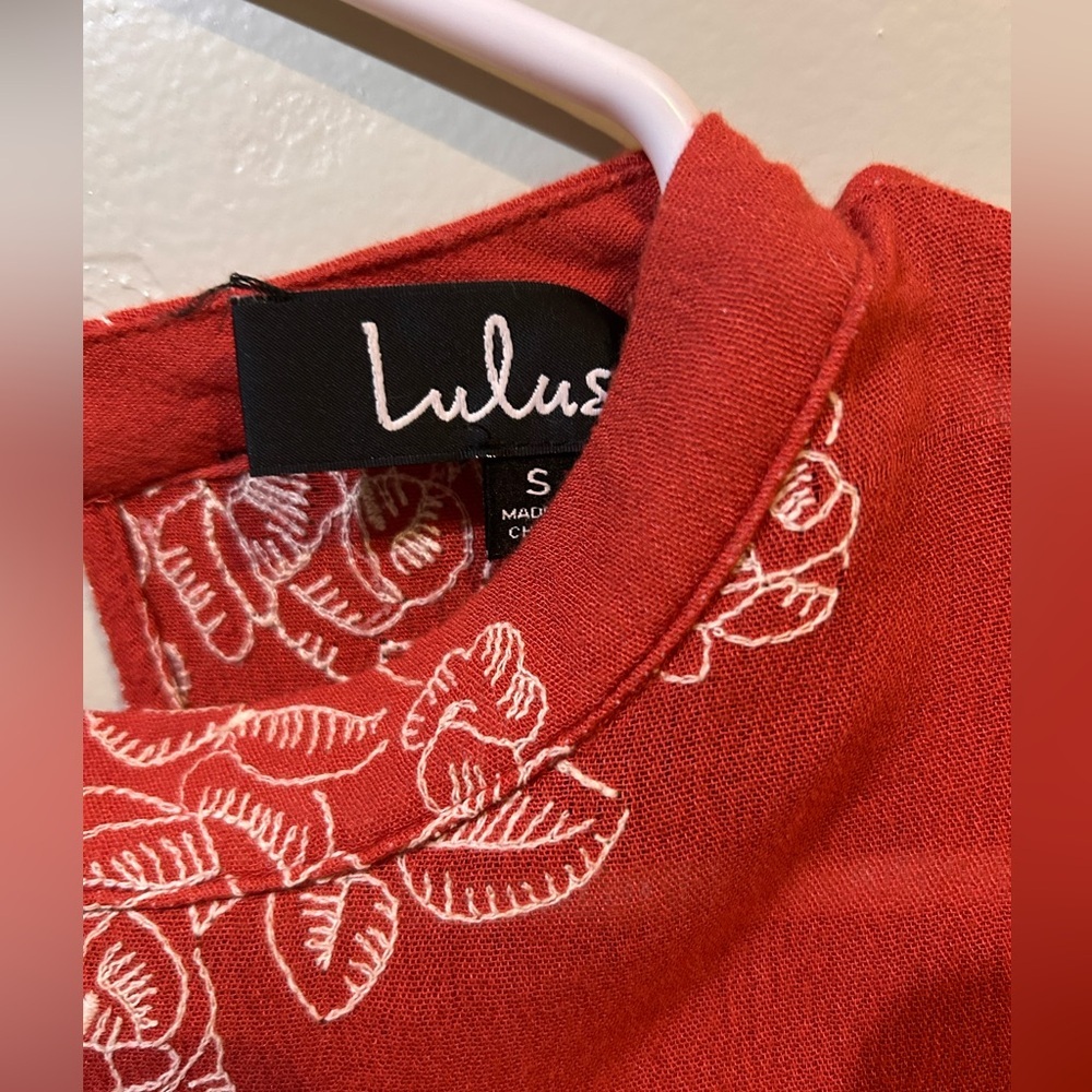 Lulus Burnt Orange Long Sleeve Shift Dress Women’s Size Small - Picture 3 of 5